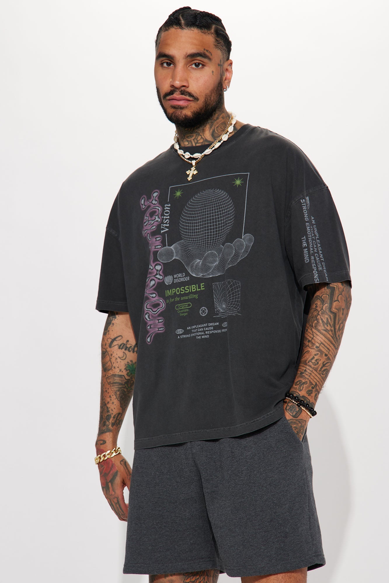 Worldwide Oversized Short Sleeve Tee - Black
