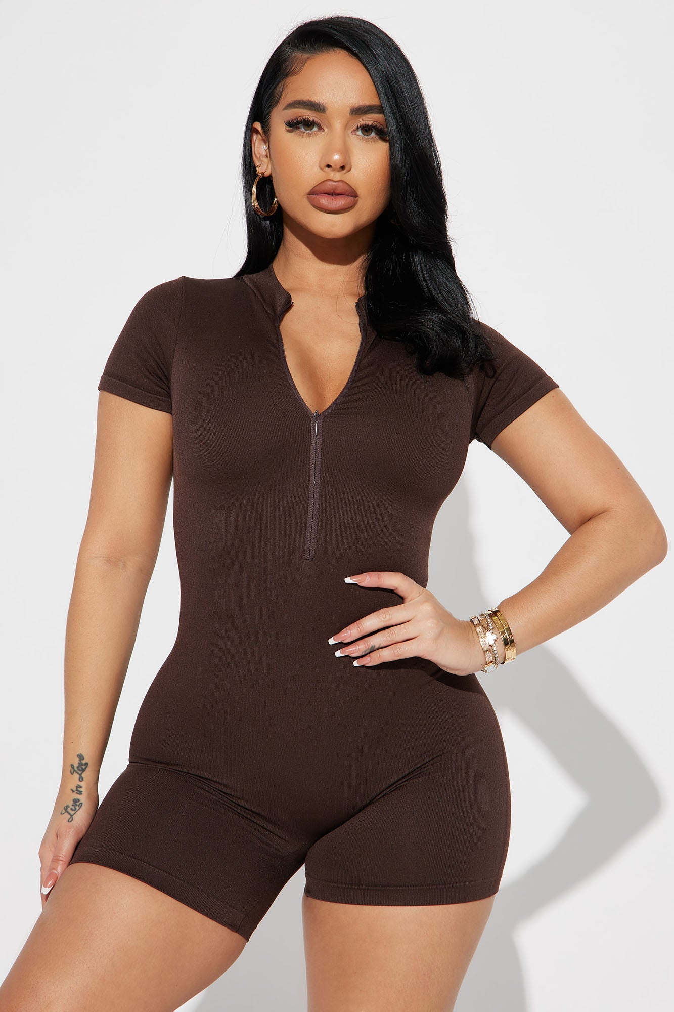 Perla Seamless Romper - Chocolate