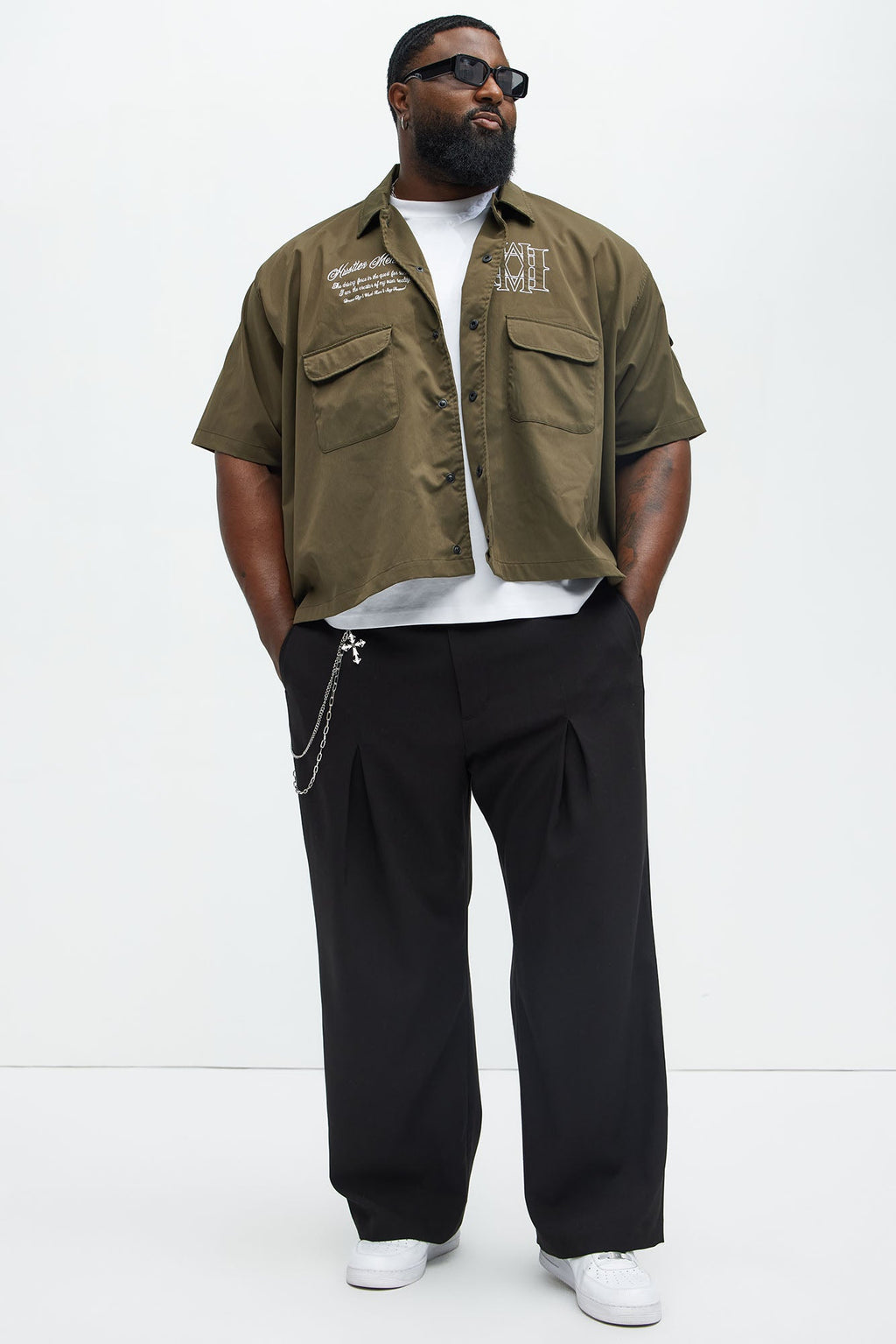 Hustler Mentality Short Sleeve Shirt - Olive