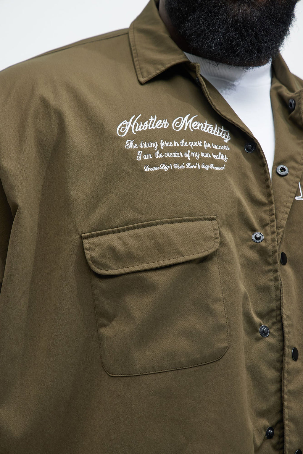 Hustler Mentality Short Sleeve Shirt - Olive