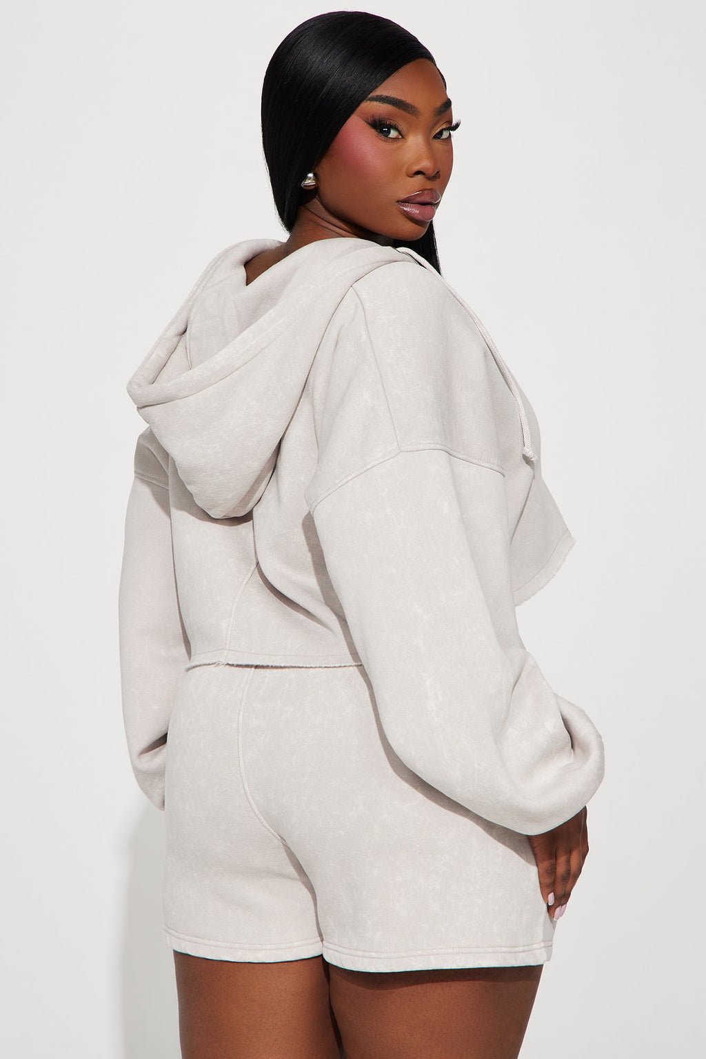 On The Go Fleece Short Set - Taupe