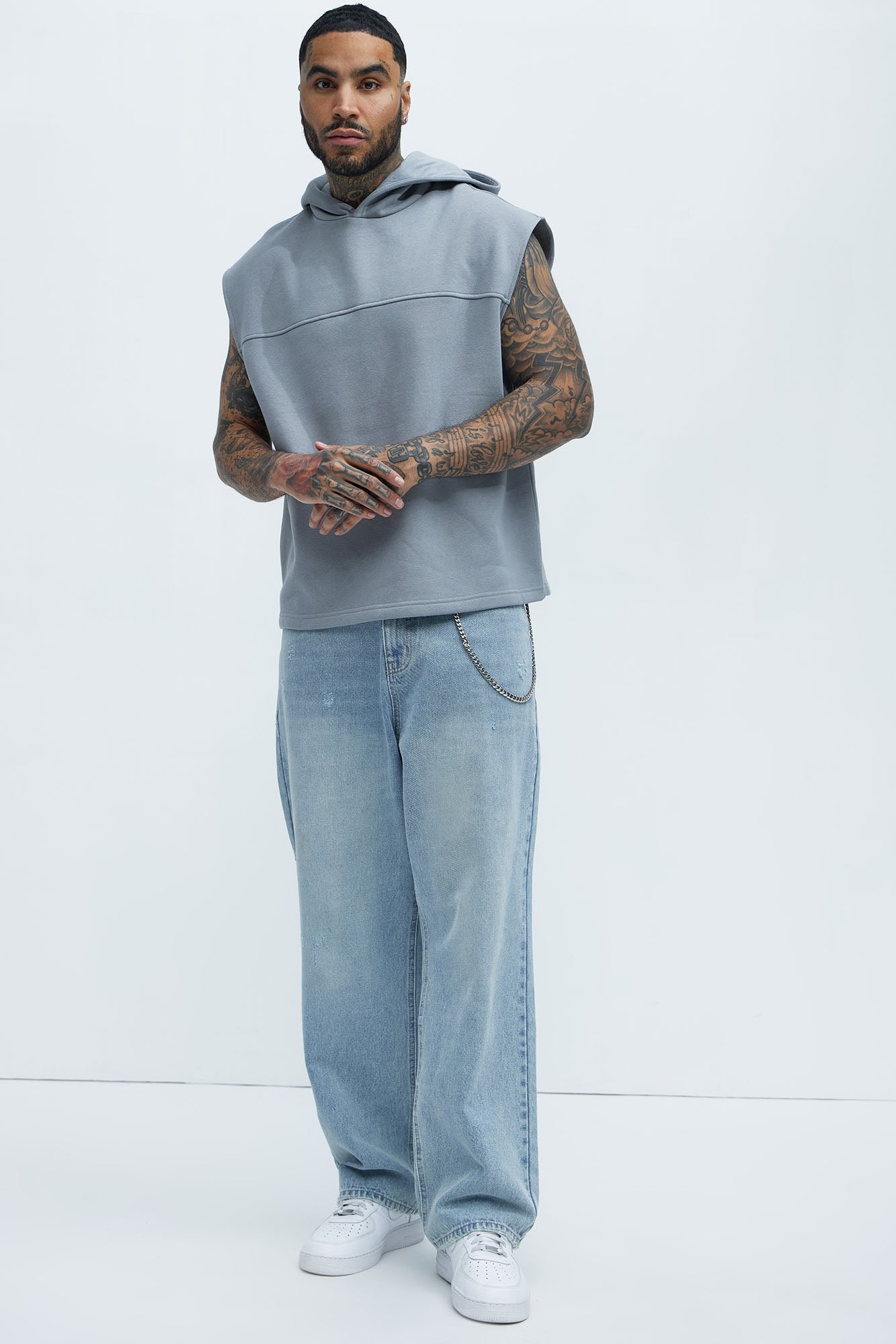 Tyson Lets Go Sleeveless Hoodie - Grey