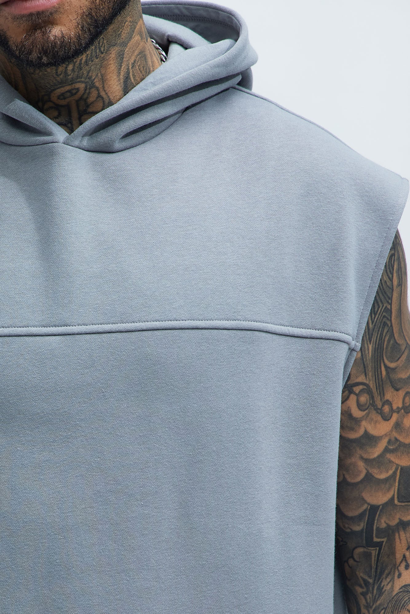 Tyson Lets Go Sleeveless Hoodie - Grey