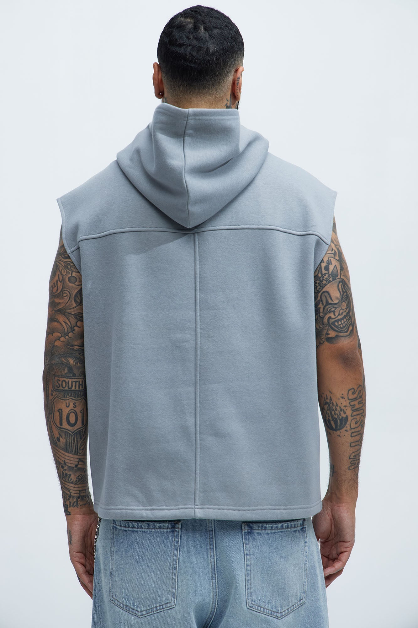 Tyson Lets Go Sleeveless Hoodie - Grey