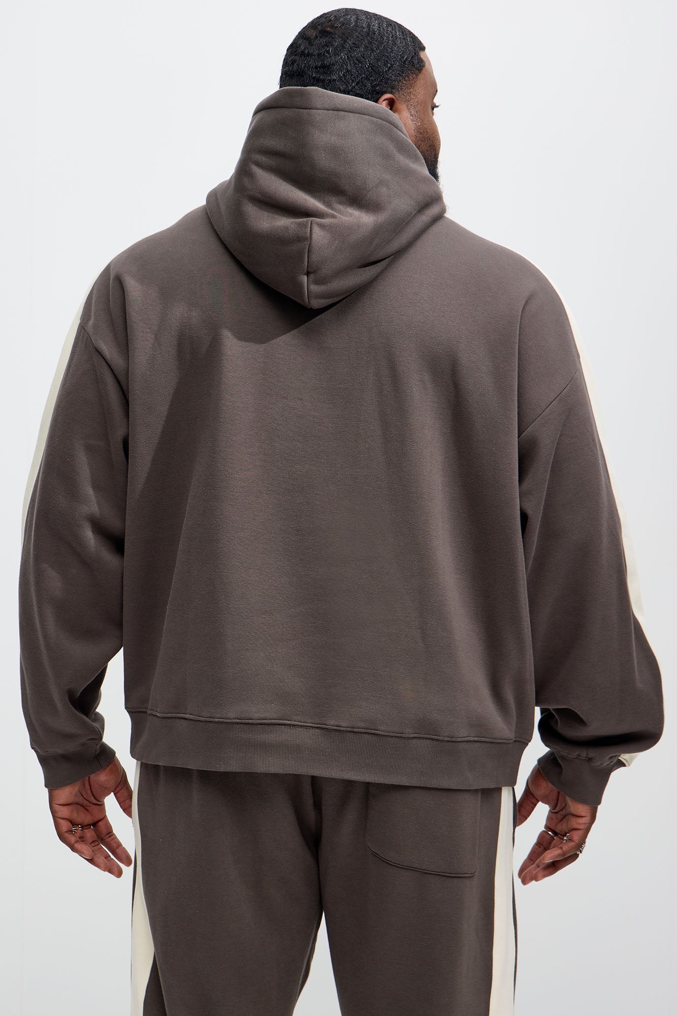 Tyson Heavyweight Oversized Striped Hoodie - Olive