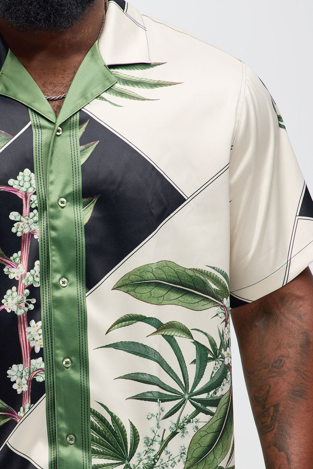 Agrarian Printed Cuban Collar Shirt - Green/combo