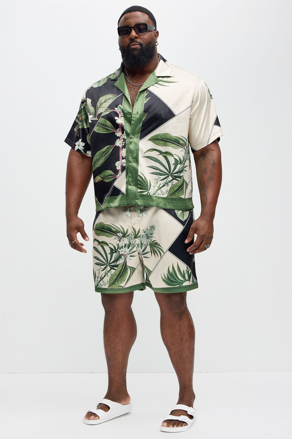 Agrarian Printed Short - Green/combo