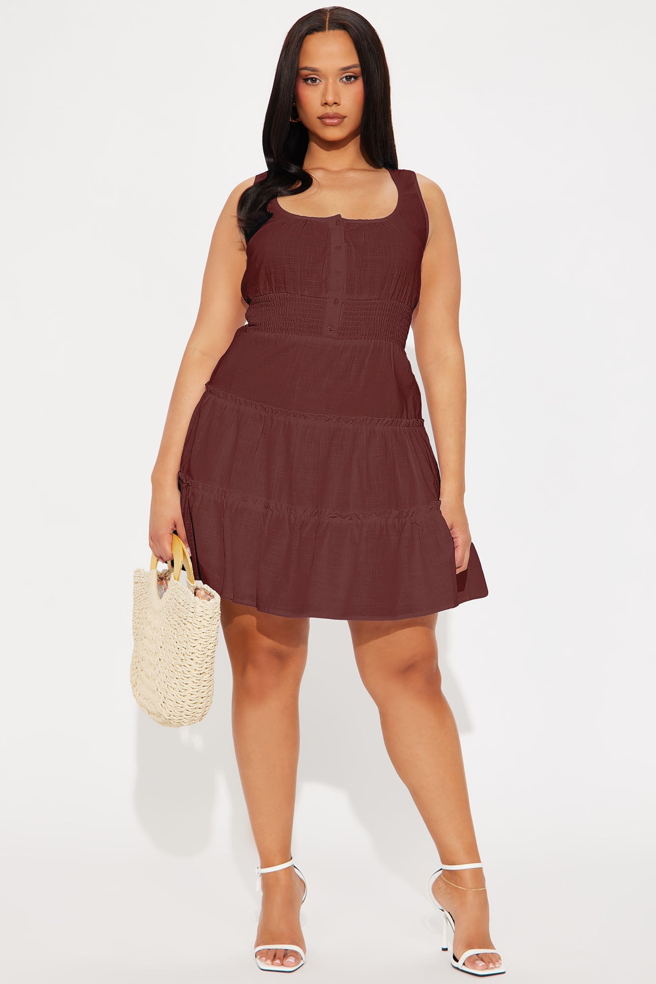 Chasing Daylight Linen Mini Dress - Wine