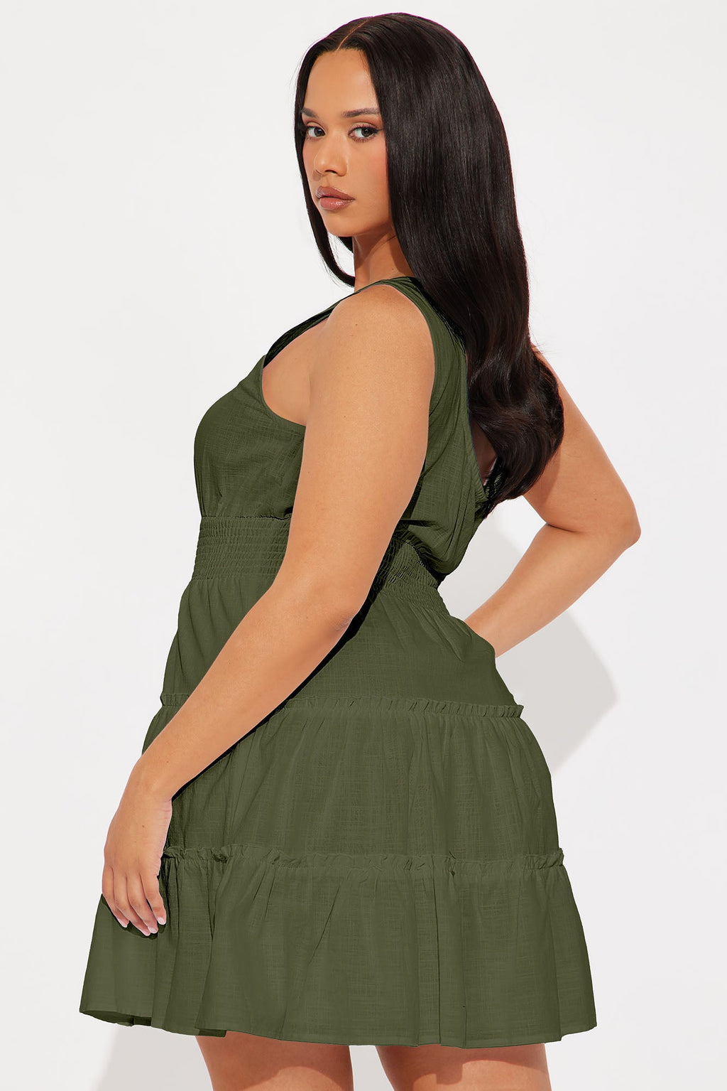 Chasing Daylight Linen Mini Dress - Olive