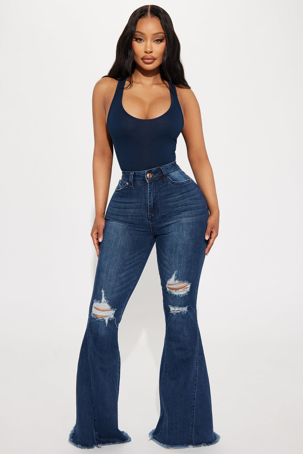 Come Correct Stretch Flare Jeans - Dark Wash