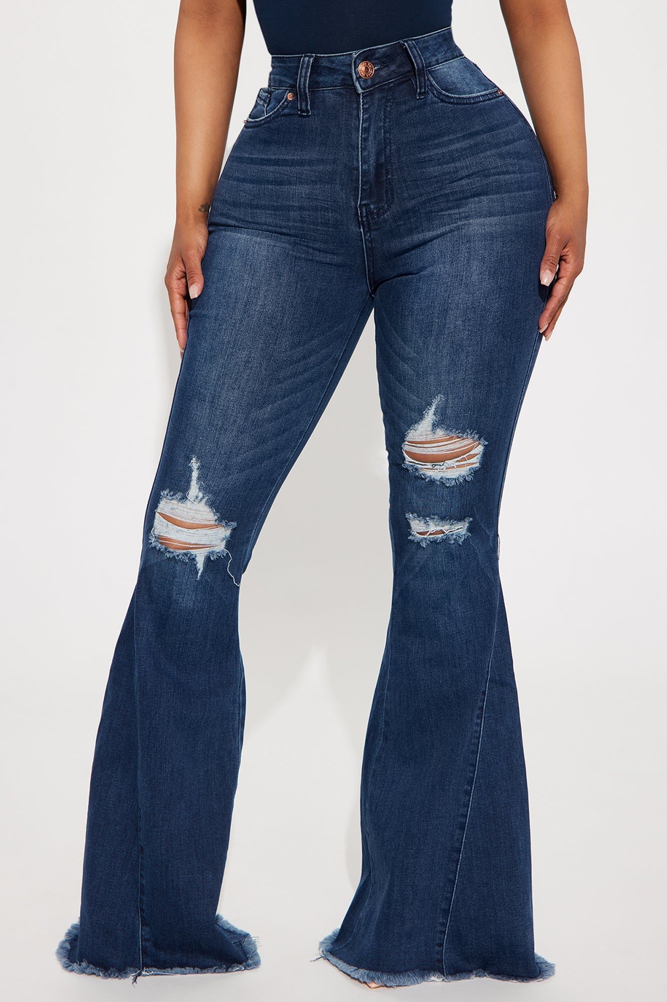 Come Correct Stretch Flare Jeans - Dark Wash