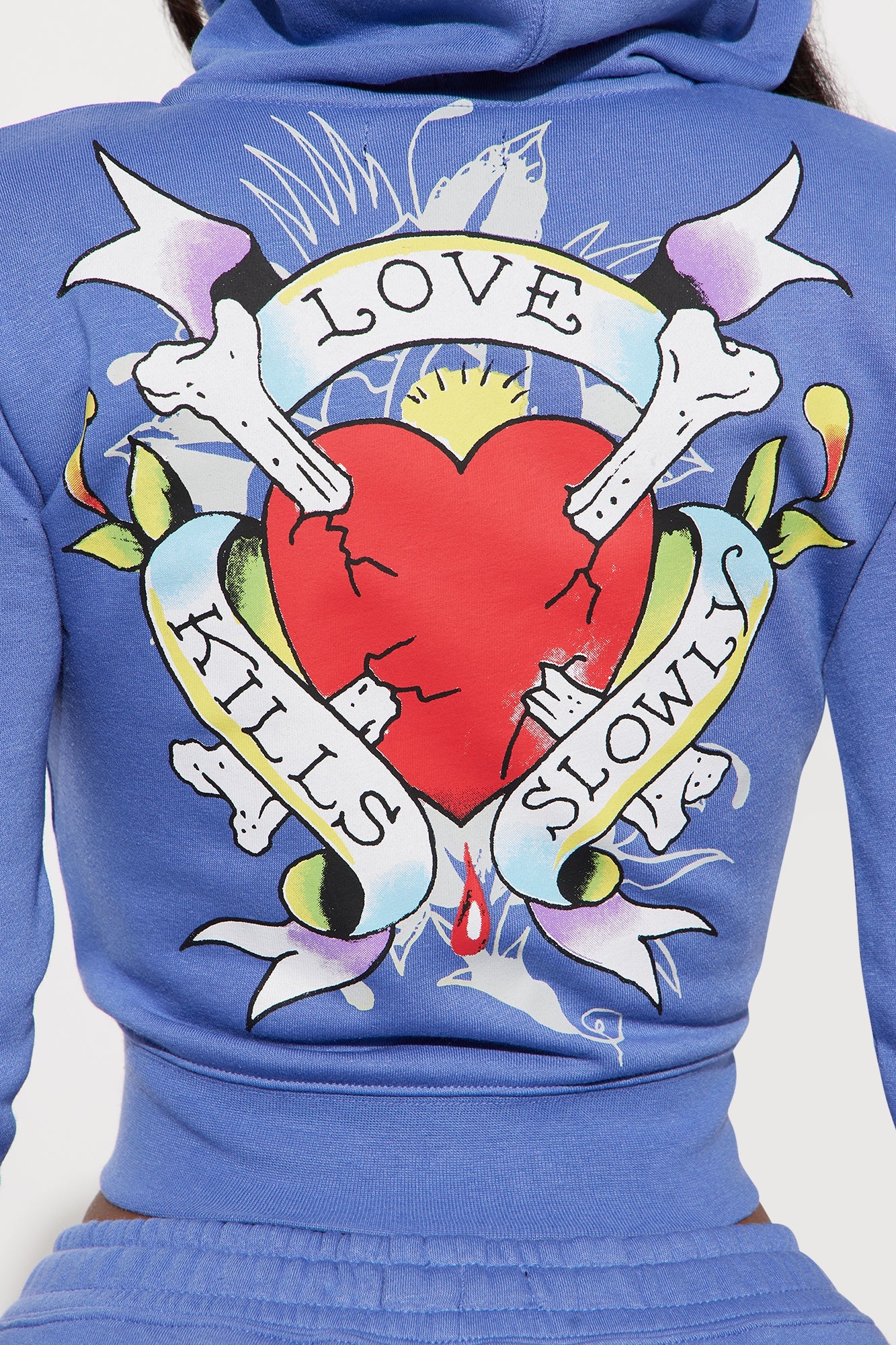 Ed Hardy Free Bird Zip Up Hoodie - Blue