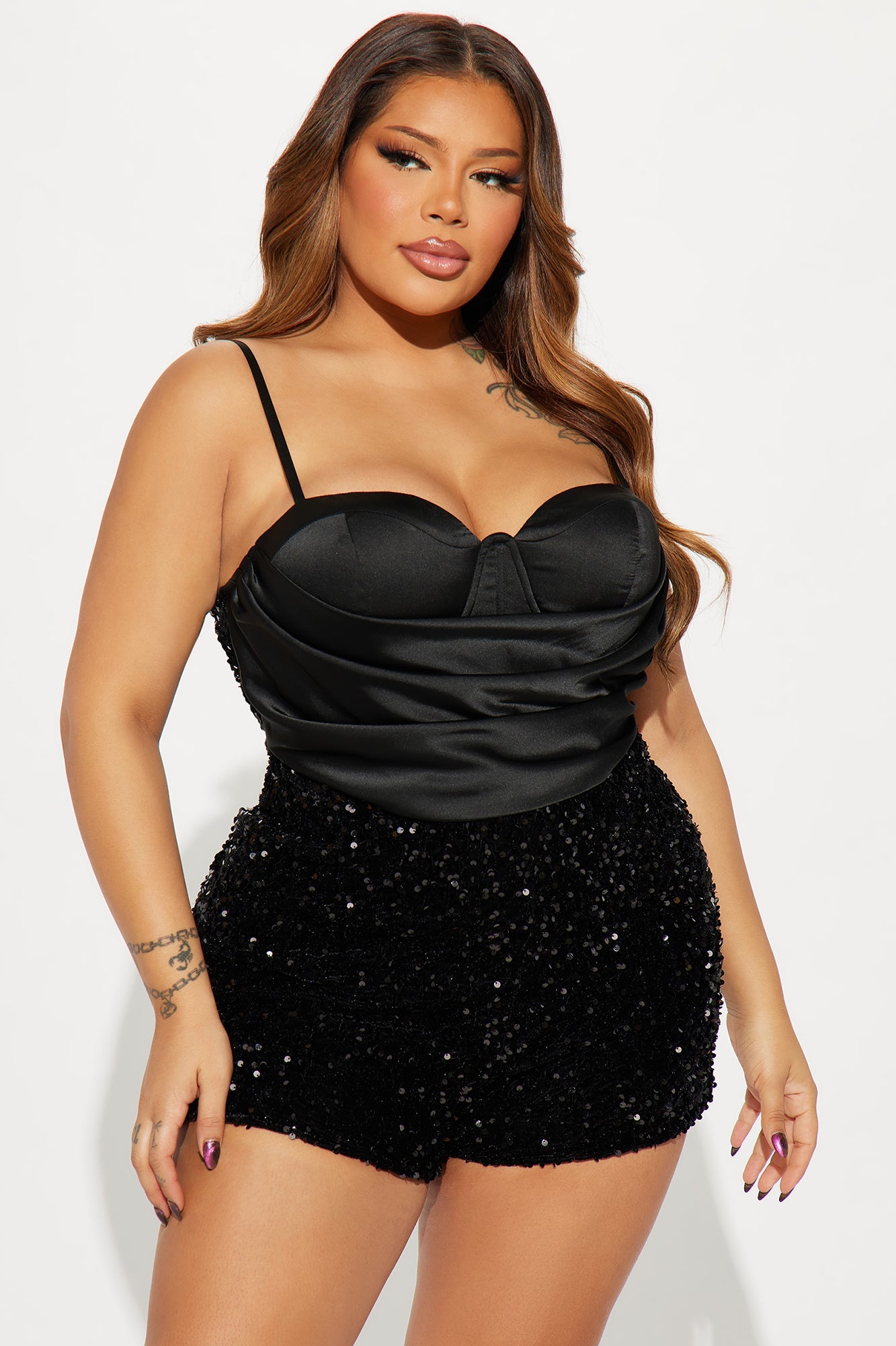 Used To This Sequin Romper - Black