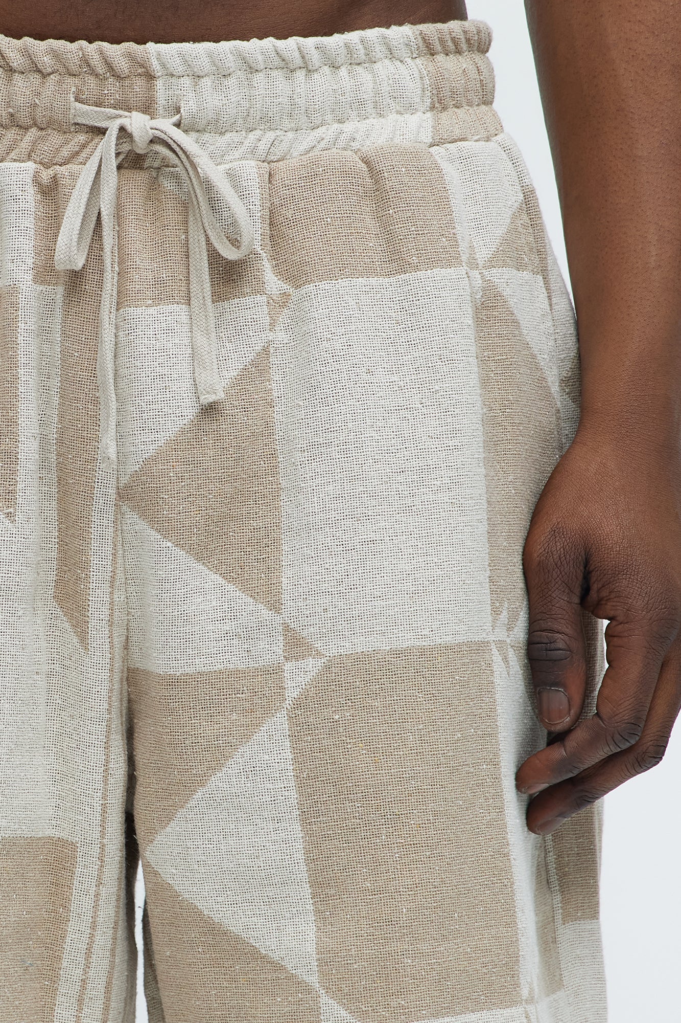 Abstract Relaxed Shorts - Cream/combo