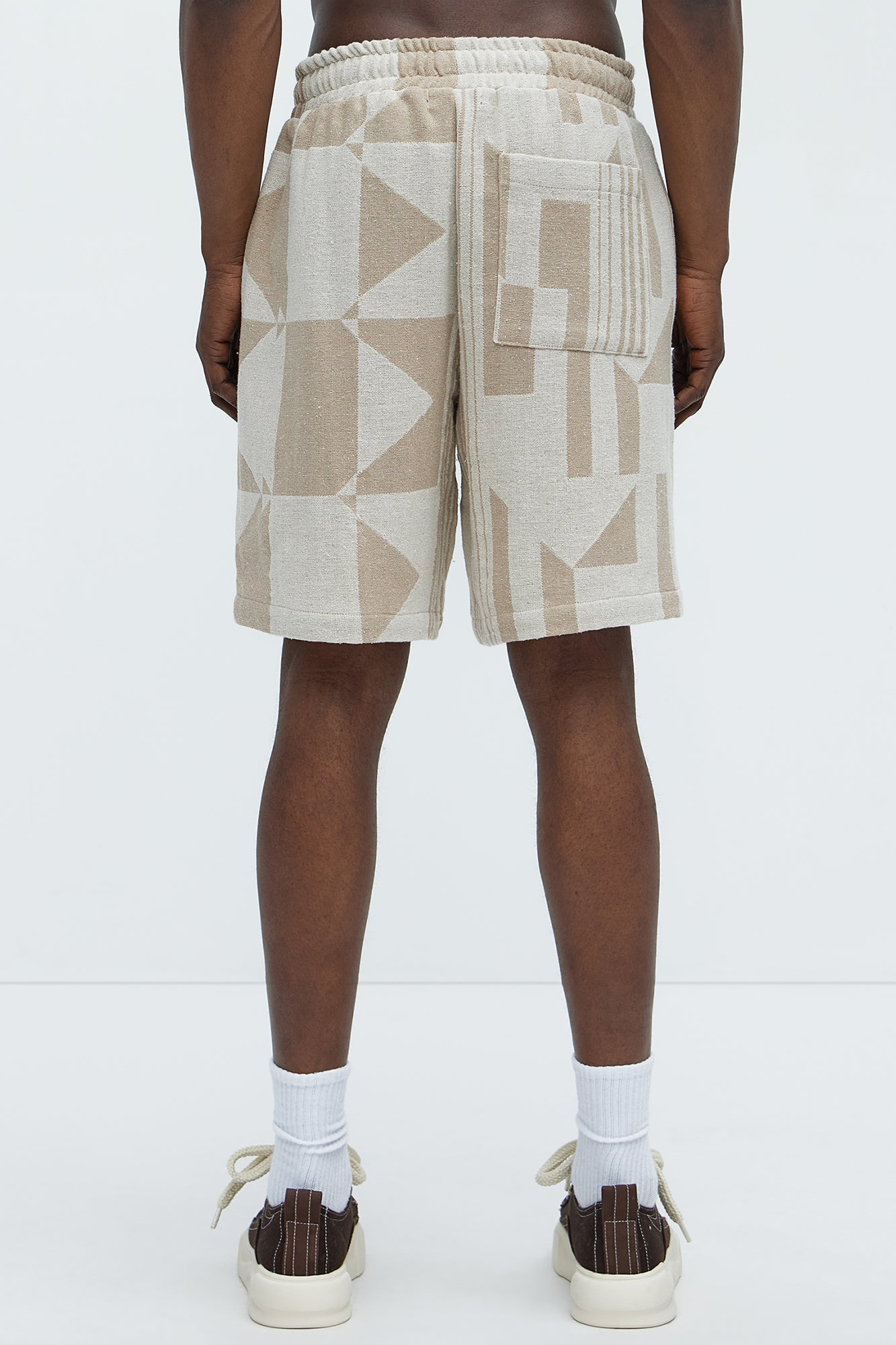 Abstract Relaxed Shorts - Cream/combo