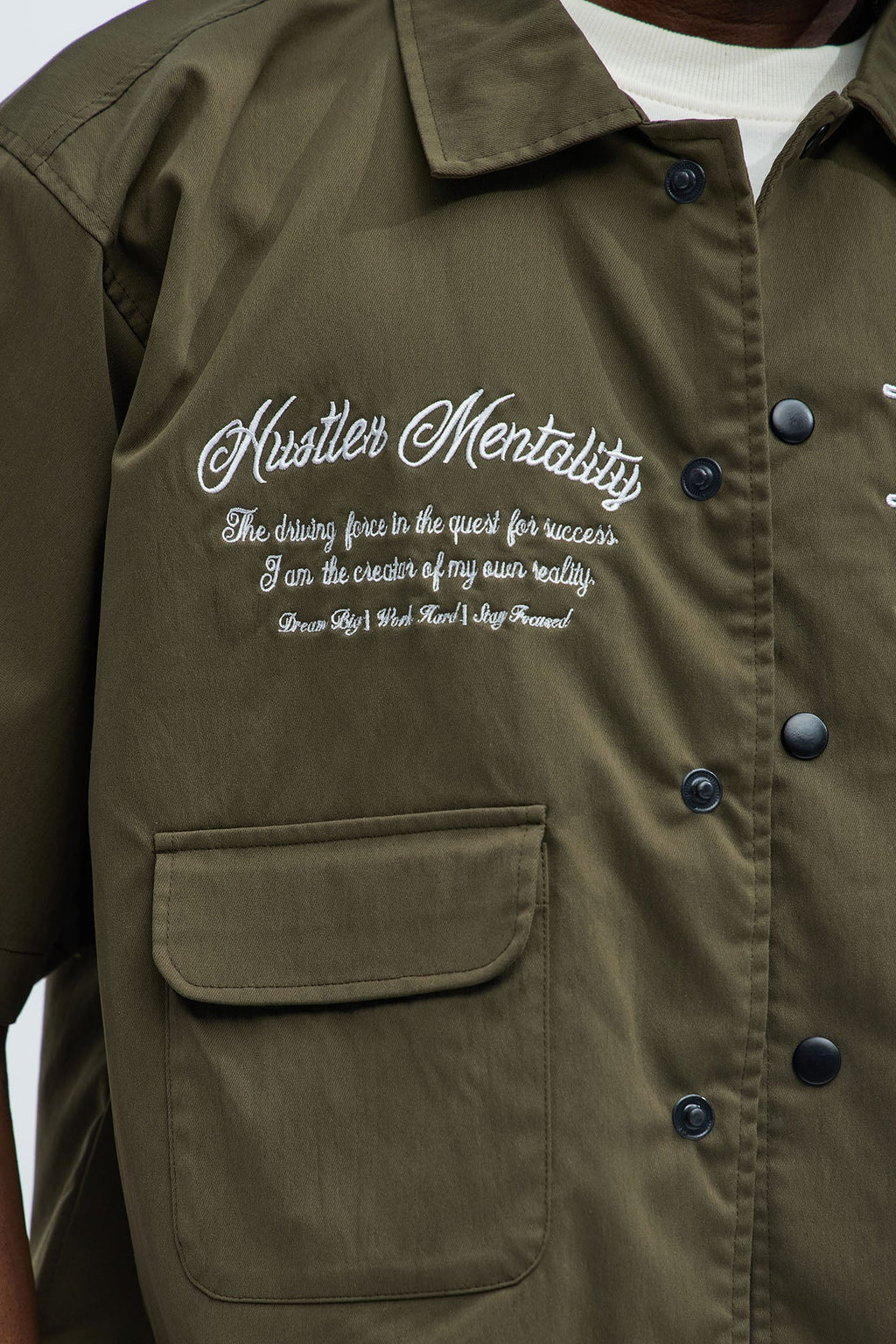 Hustler Mentality Short Sleeve Shirt - Olive
