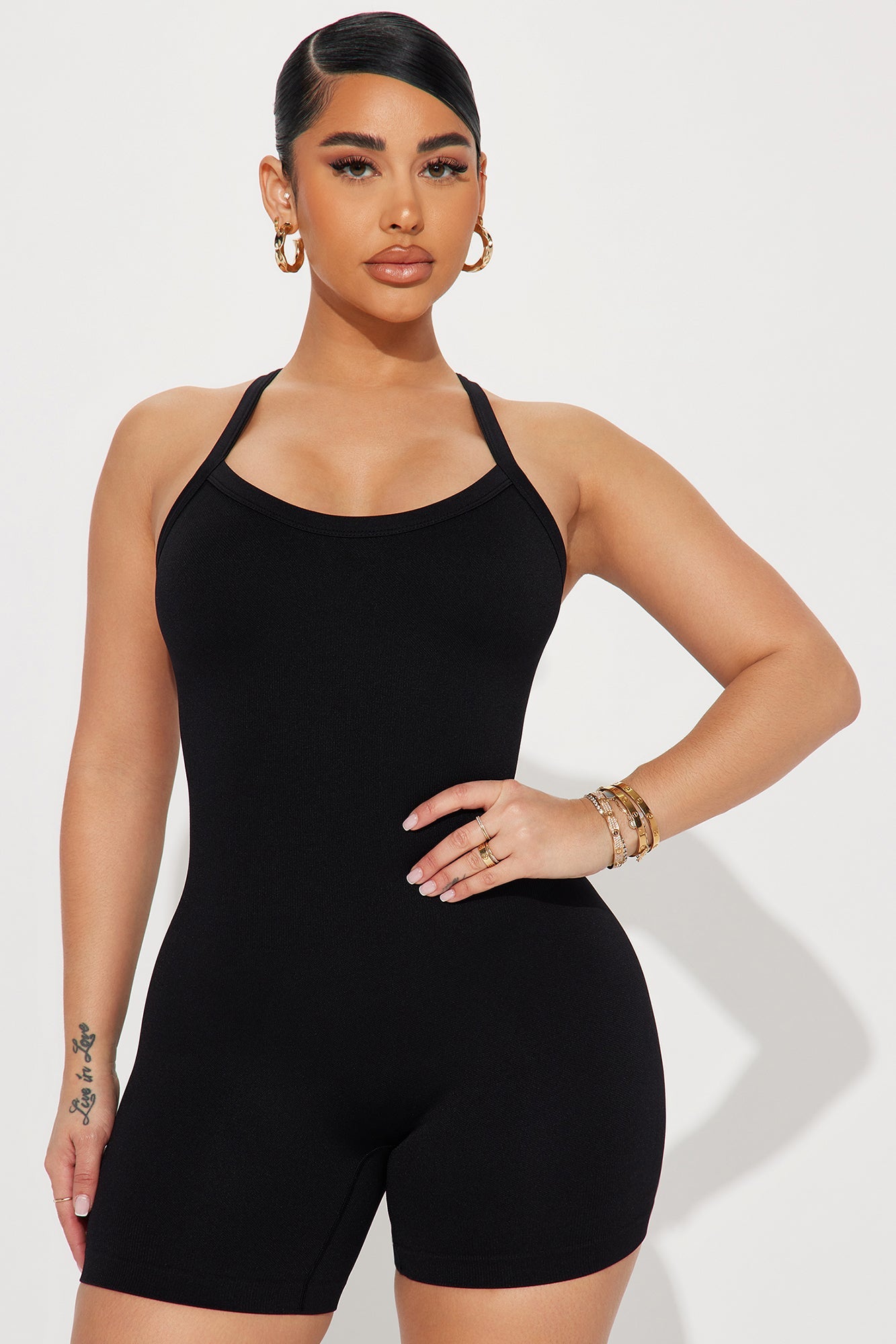 Yovanna Seamless Romper - Black