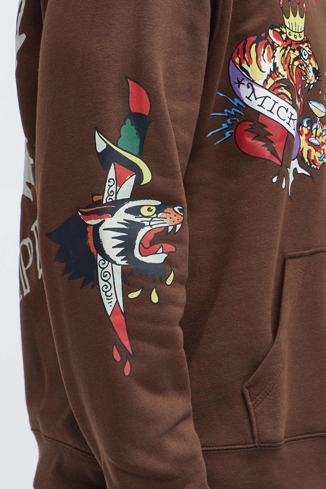 Ed Hardy Panther Tiger Hoodie - Chocolate
