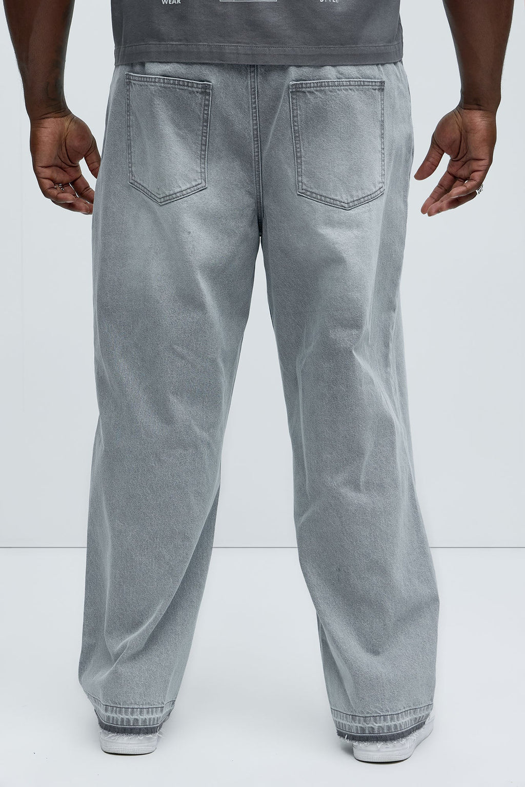 Patras Pleat Baggy Jeans - Grey