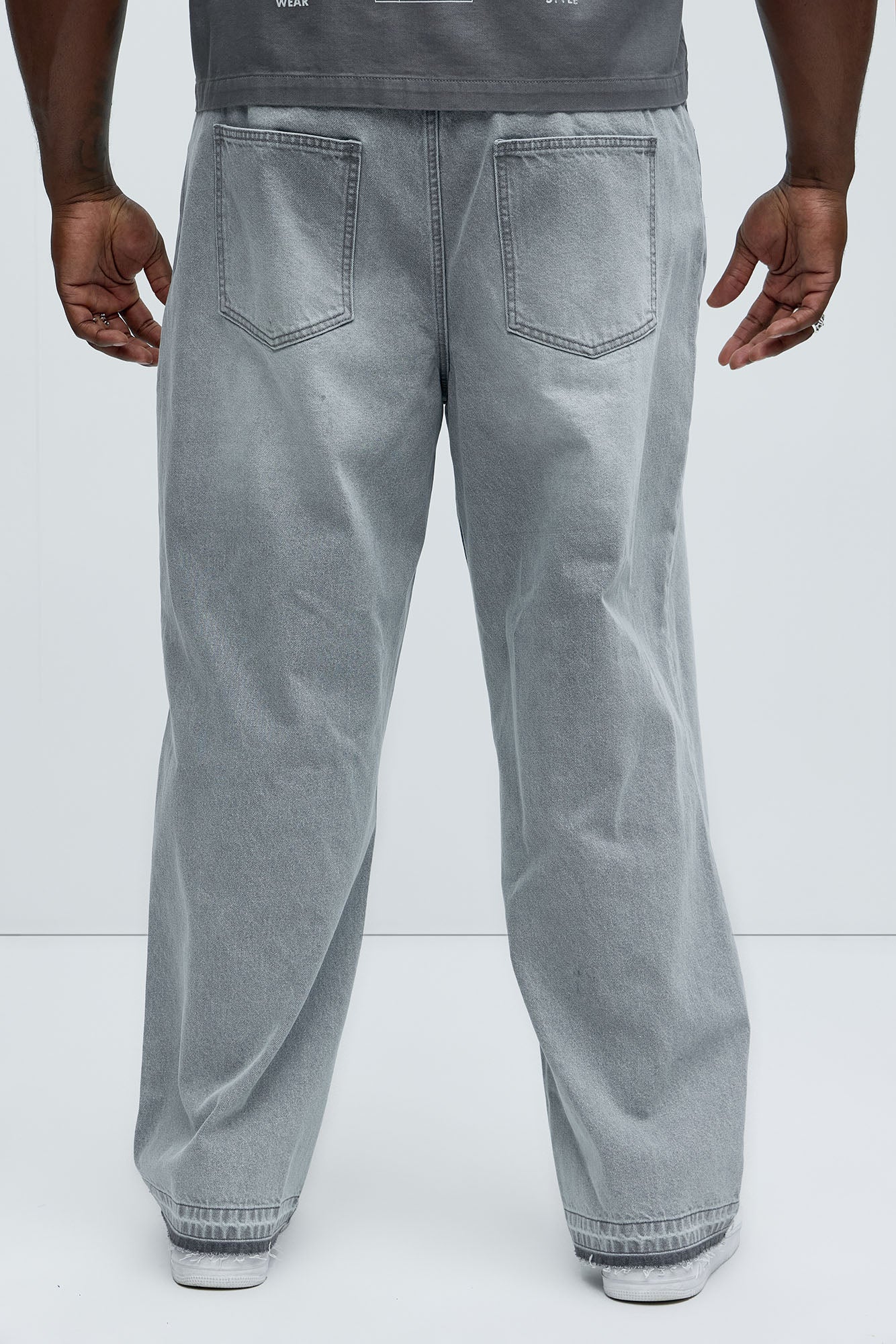 Patras Pleat Baggy Jeans - Grey