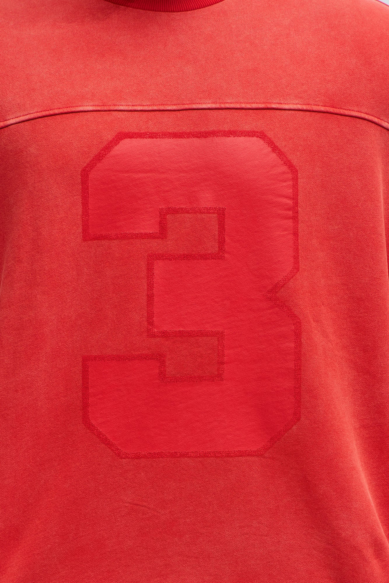 Kyle Long Sleeve Oversized Tee - Red