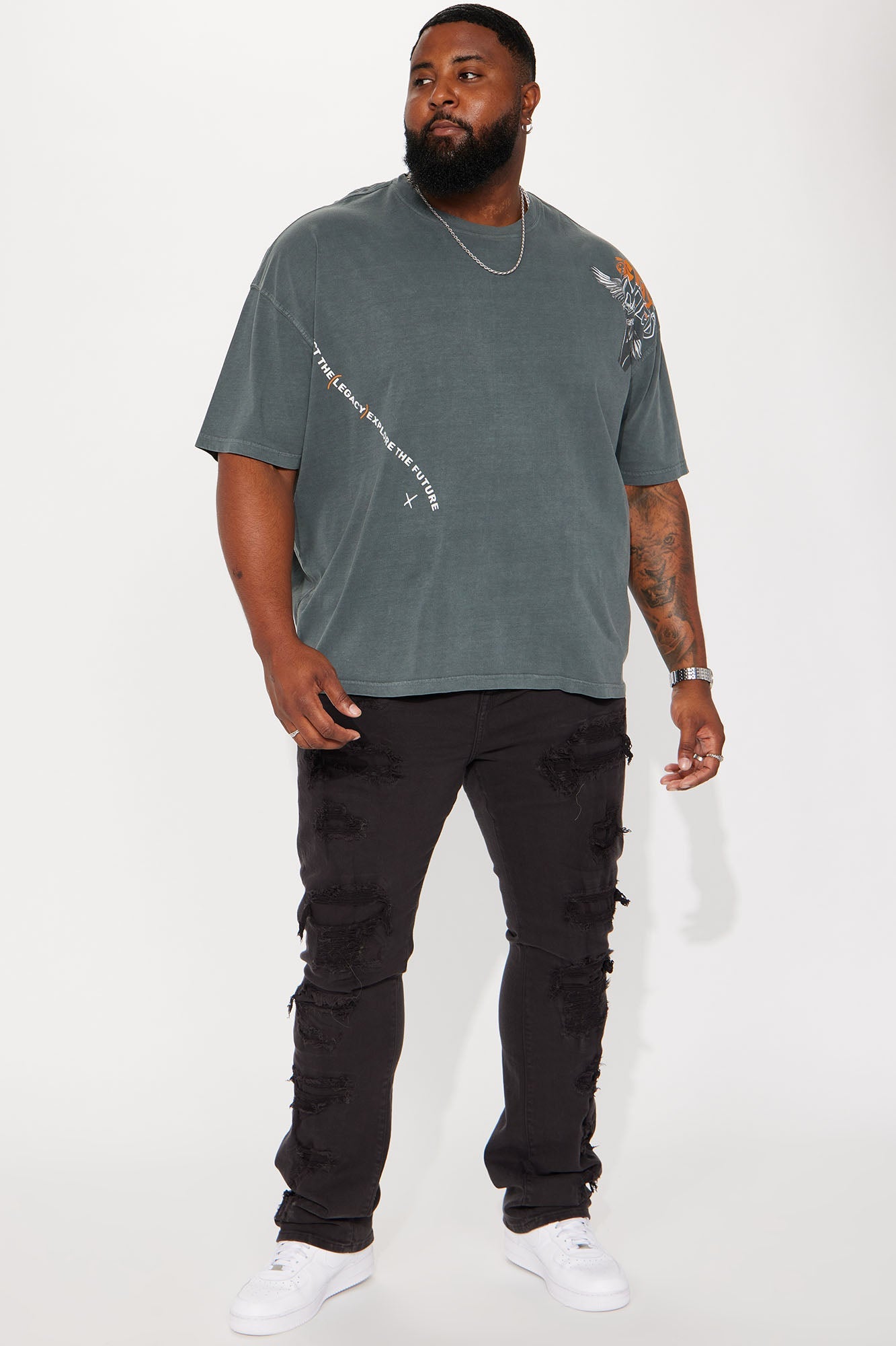 Stay United Oversized Short Sleeve Tee - Grey