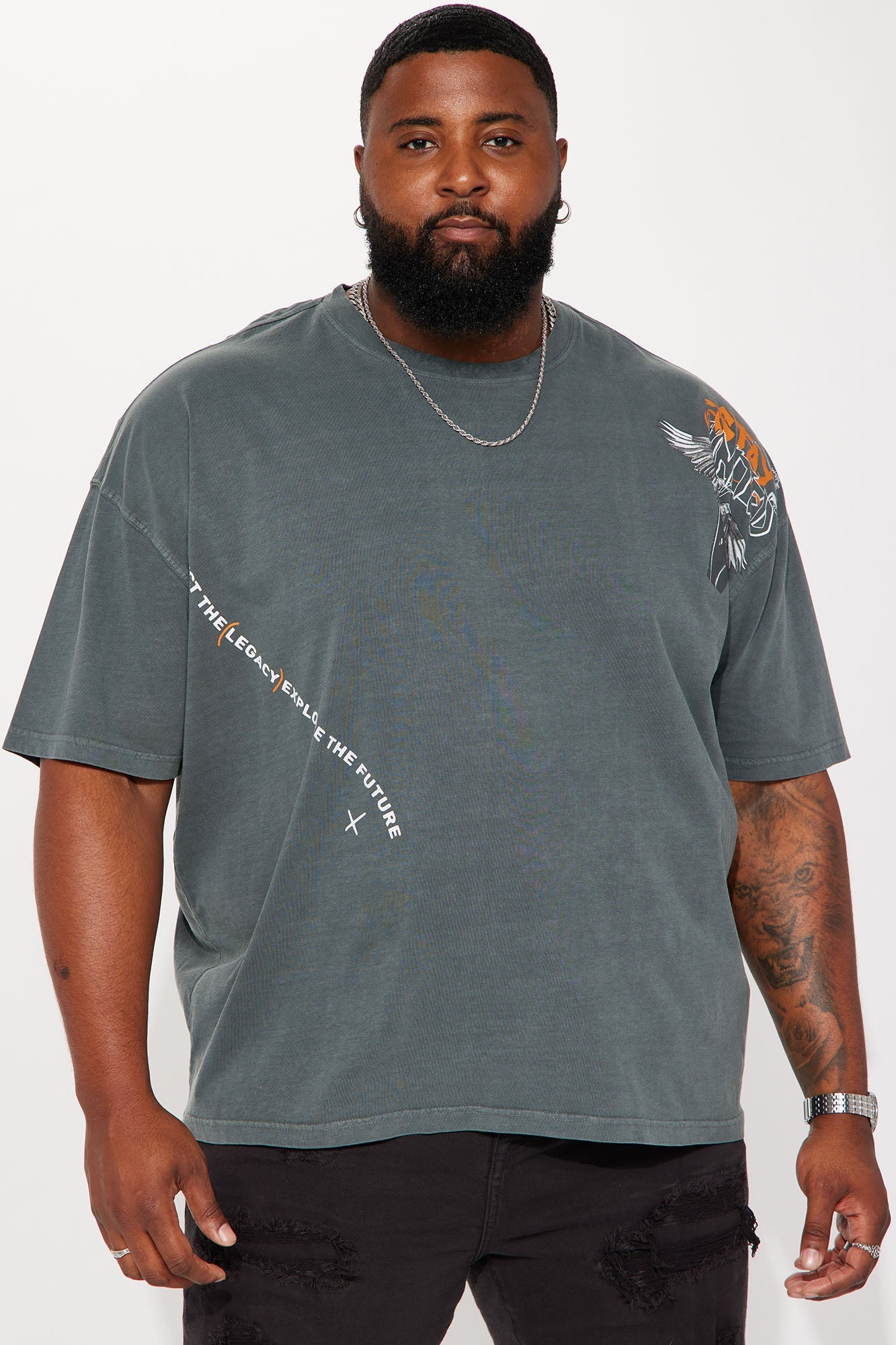 Stay United Oversized Short Sleeve Tee - Grey