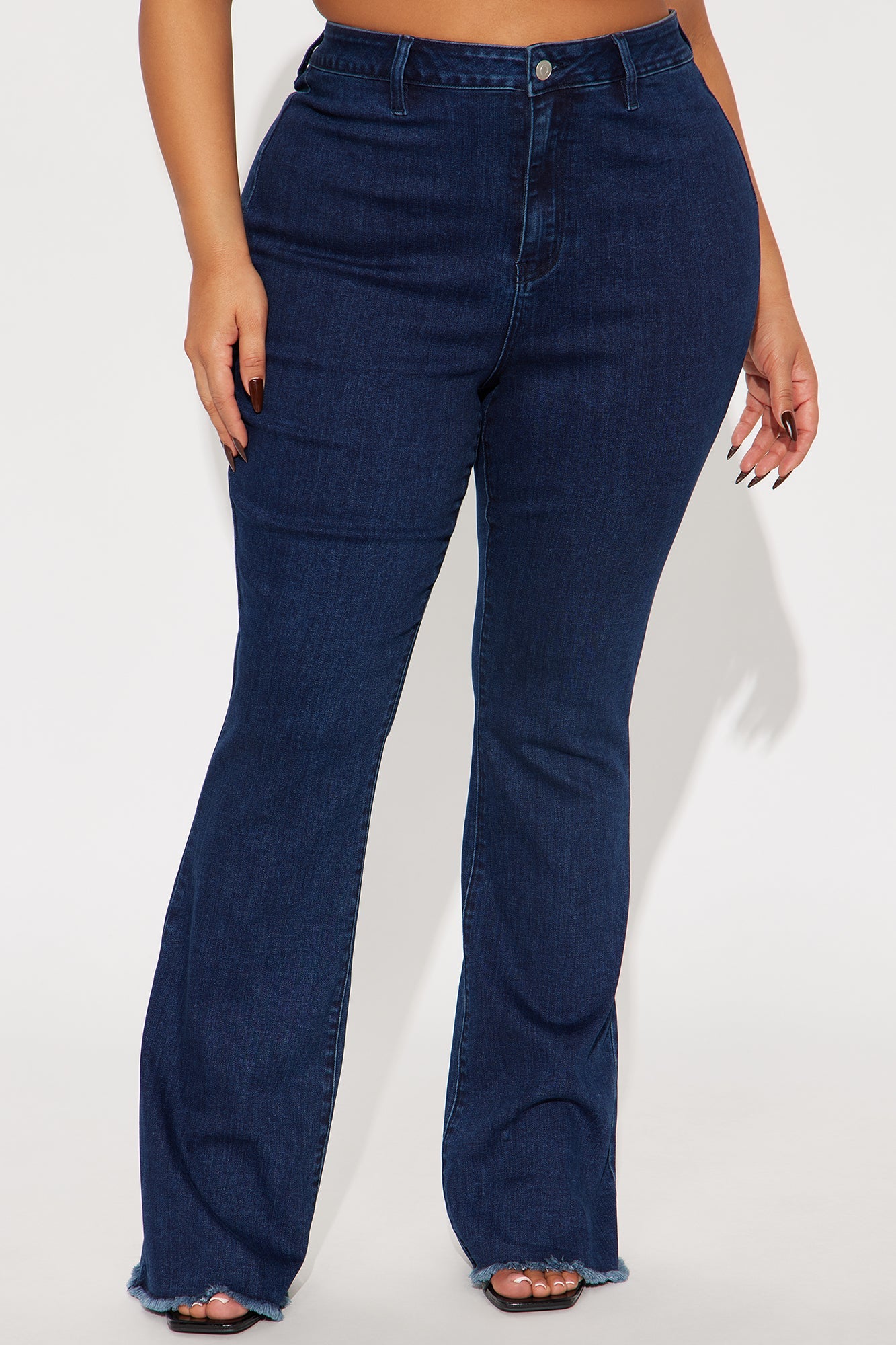 15 Minutes Of Fame High Waisted Flare Jeans - Acid Wash Denim