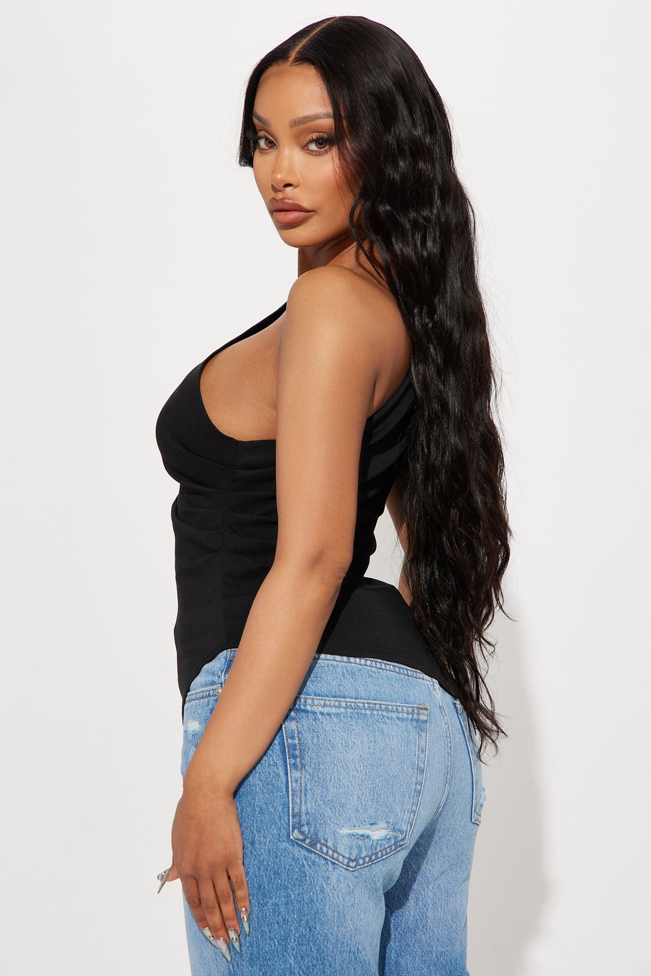In My Moment One Shoulder Top - Black