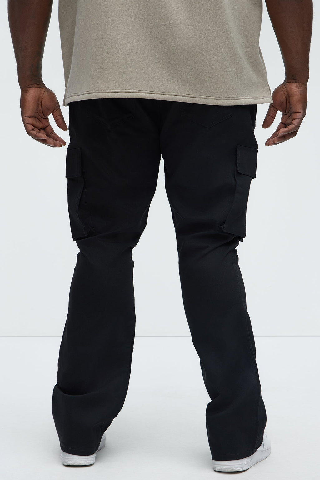 Double Up Stacked Slim Cargo Pants - Black
