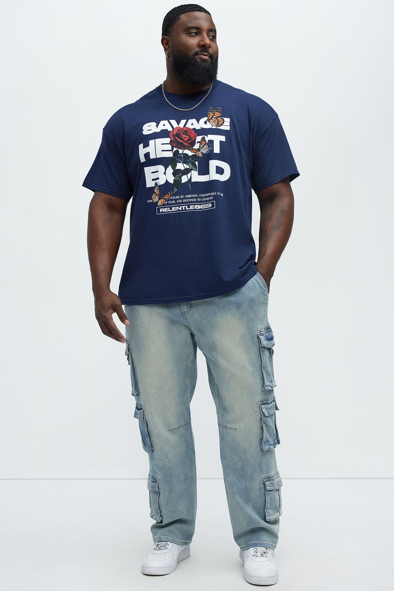 Bidding Straight Cargo Jeans - Light Wash
