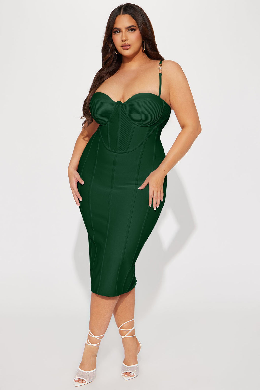 Victoria Bandage Midi Dress - Hunter