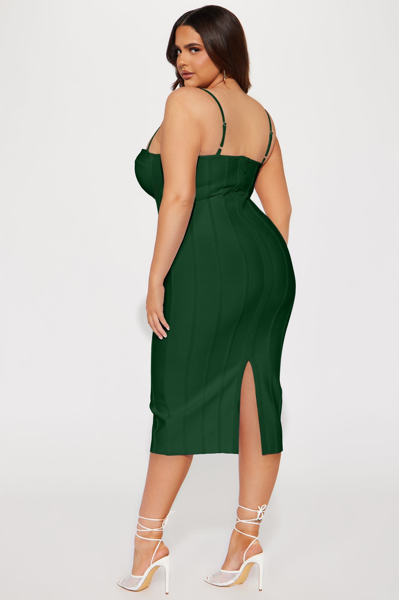 Victoria Bandage Midi Dress - Hunter