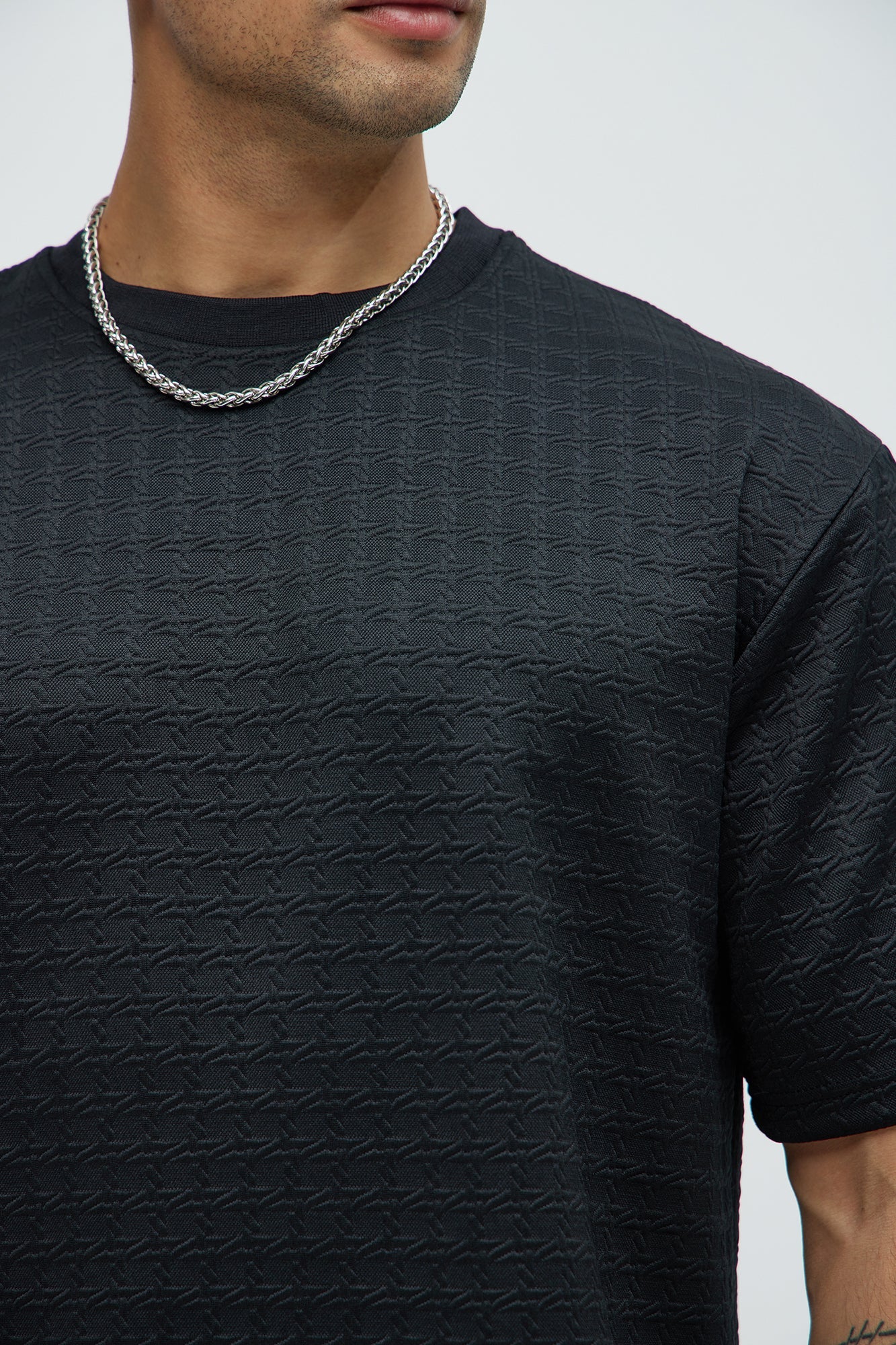 8 AM Textured Short Sleeve Tee - Black
