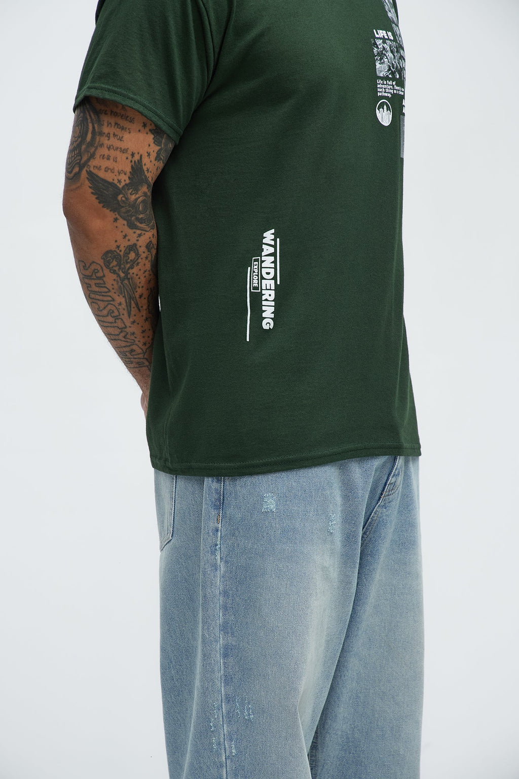 Life Is Wandering Short Sleeve Tee - Hunter Green