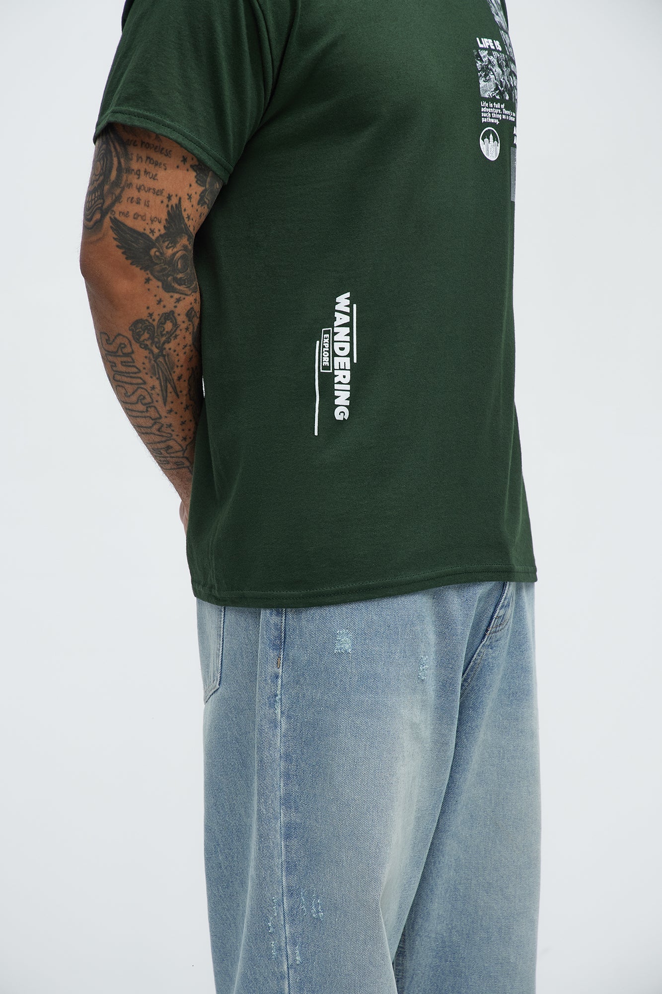 Life Is Wandering Short Sleeve Tee - Hunter Green