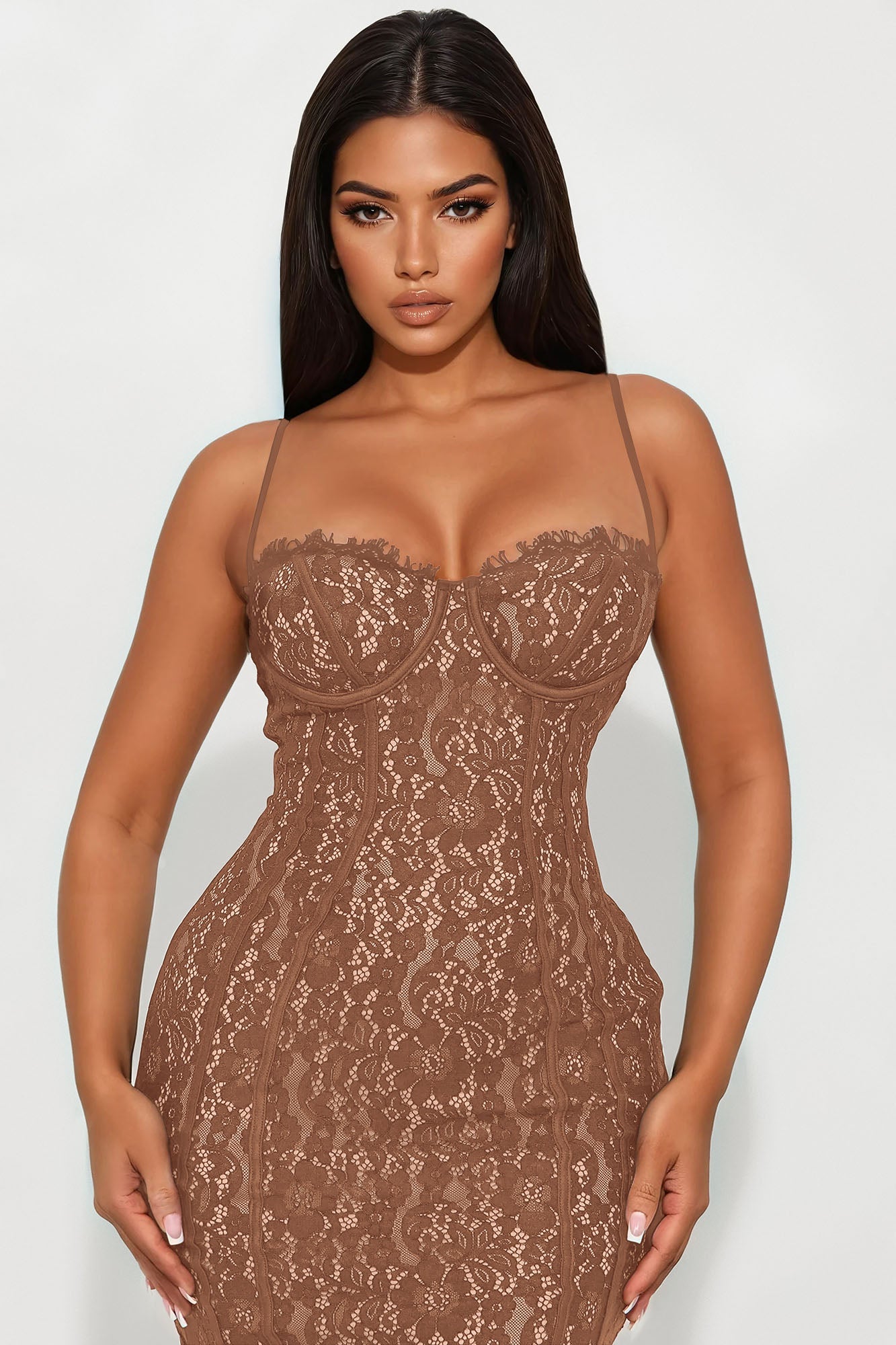 All In Love Lace Maxi Dress - Mocha