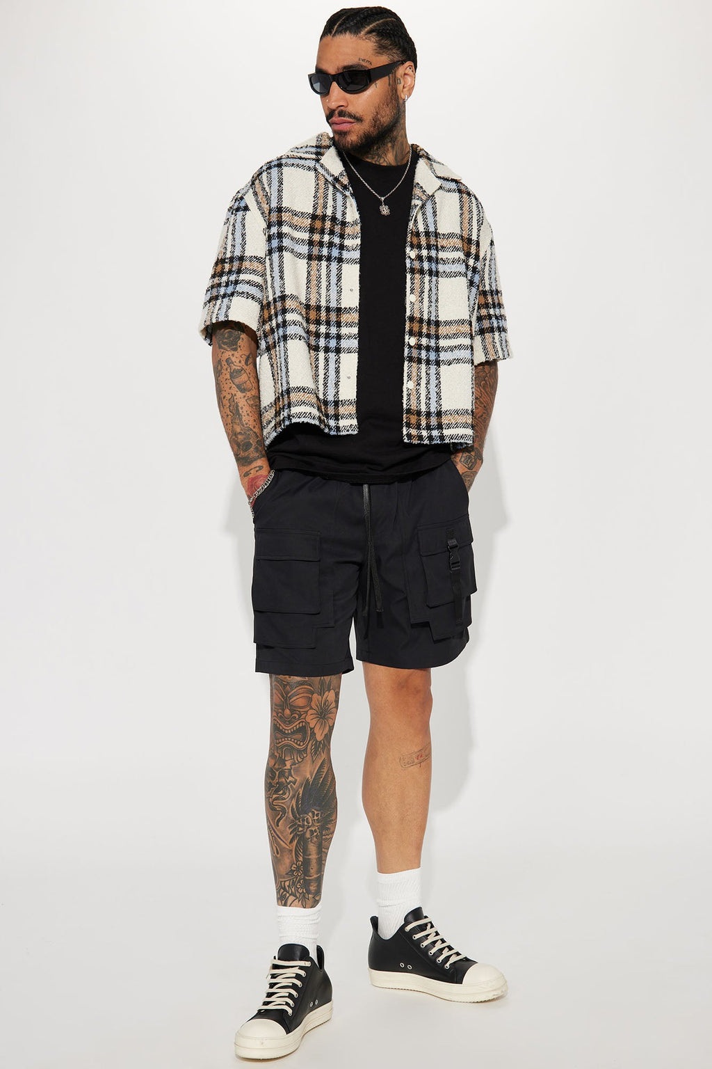 All Cap Utility Nylon Cargo Shorts - Black