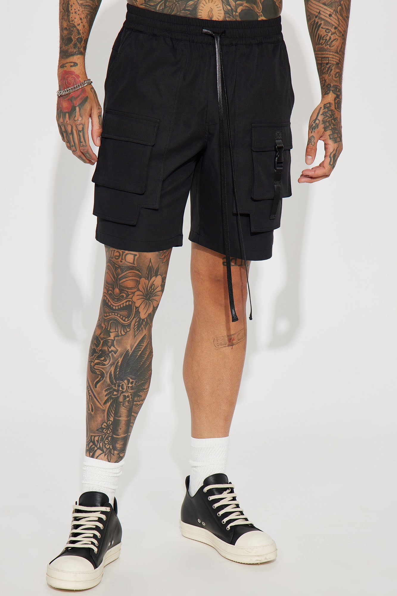 All Cap Utility Nylon Cargo Shorts - Black