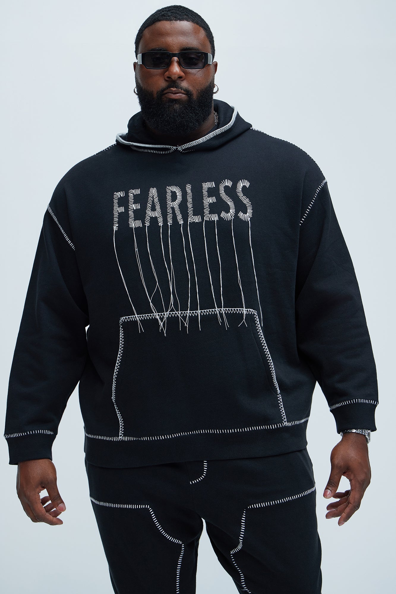 Tyson Stitch Hoodie - Black