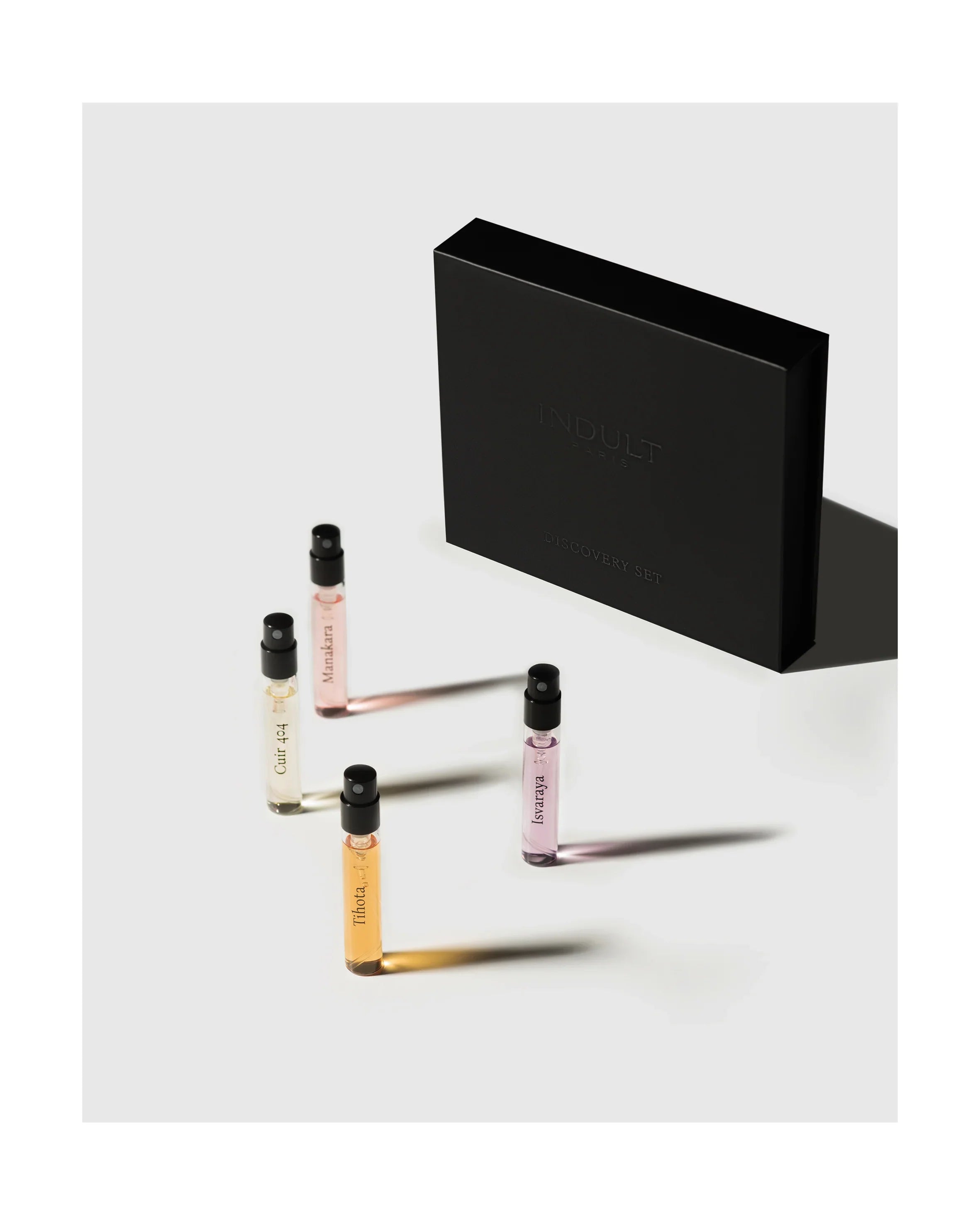 Indult Perfume Discovery Set – Sample Collection of Tihota, Manakara, Isvaraya & Cuir 404 