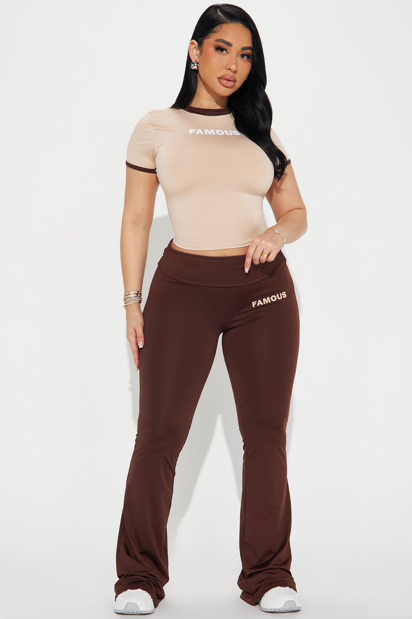 Almost Famous Pant Set - Chocolate/Combo