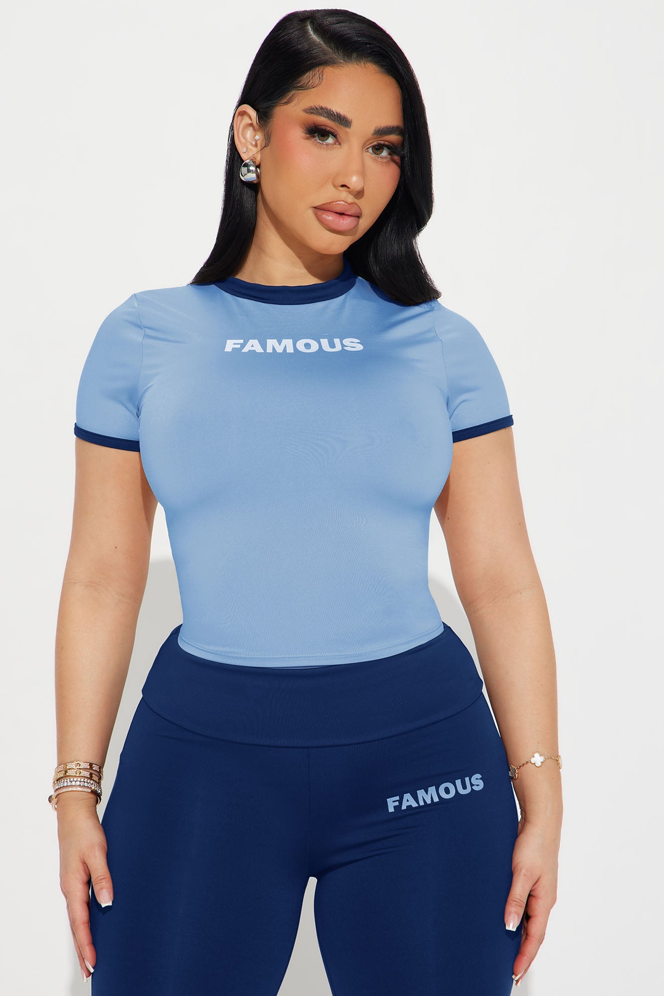 Almost Famous Pant Set - Navy/combo