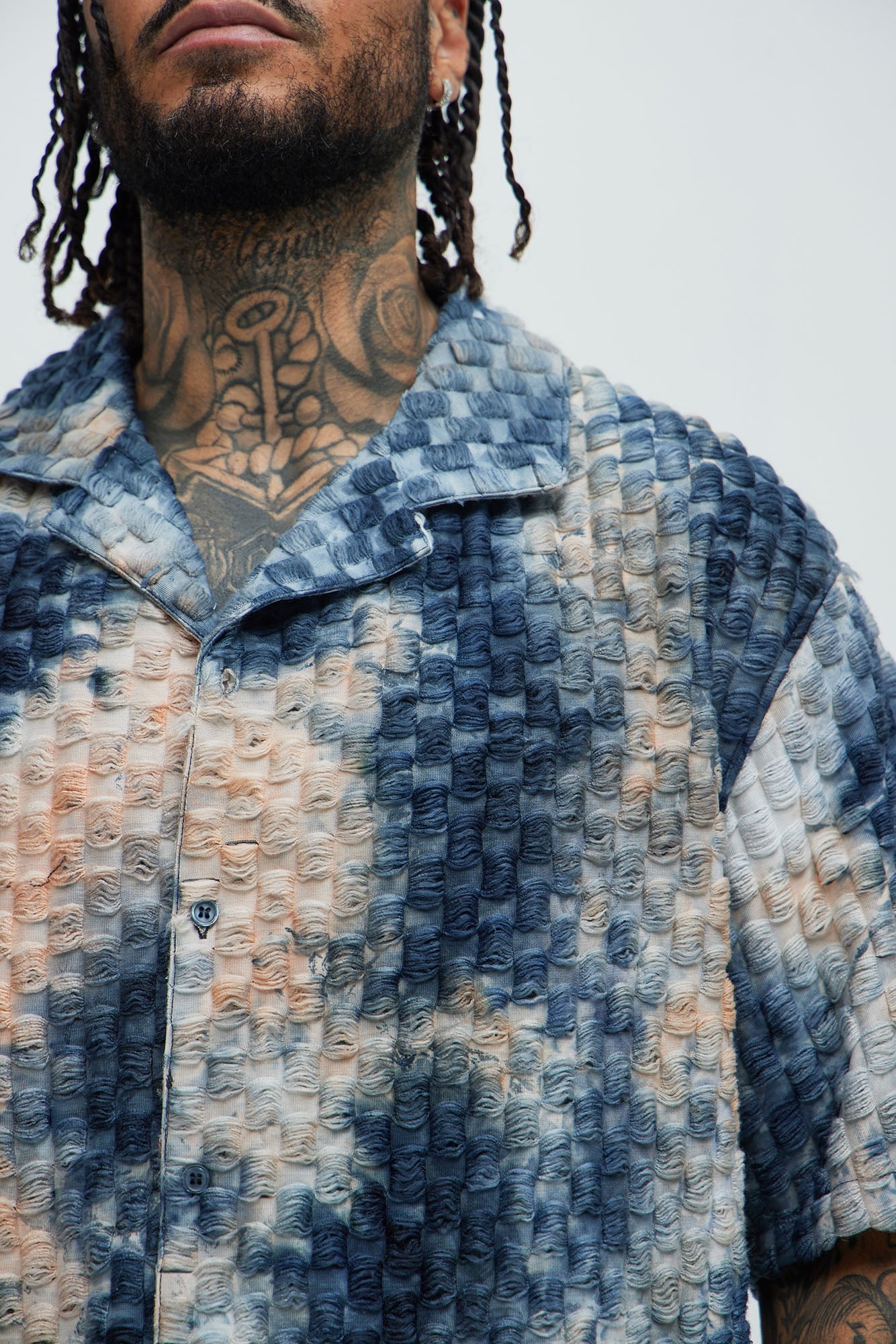 Crusin Textured Shirt - Blue/combo