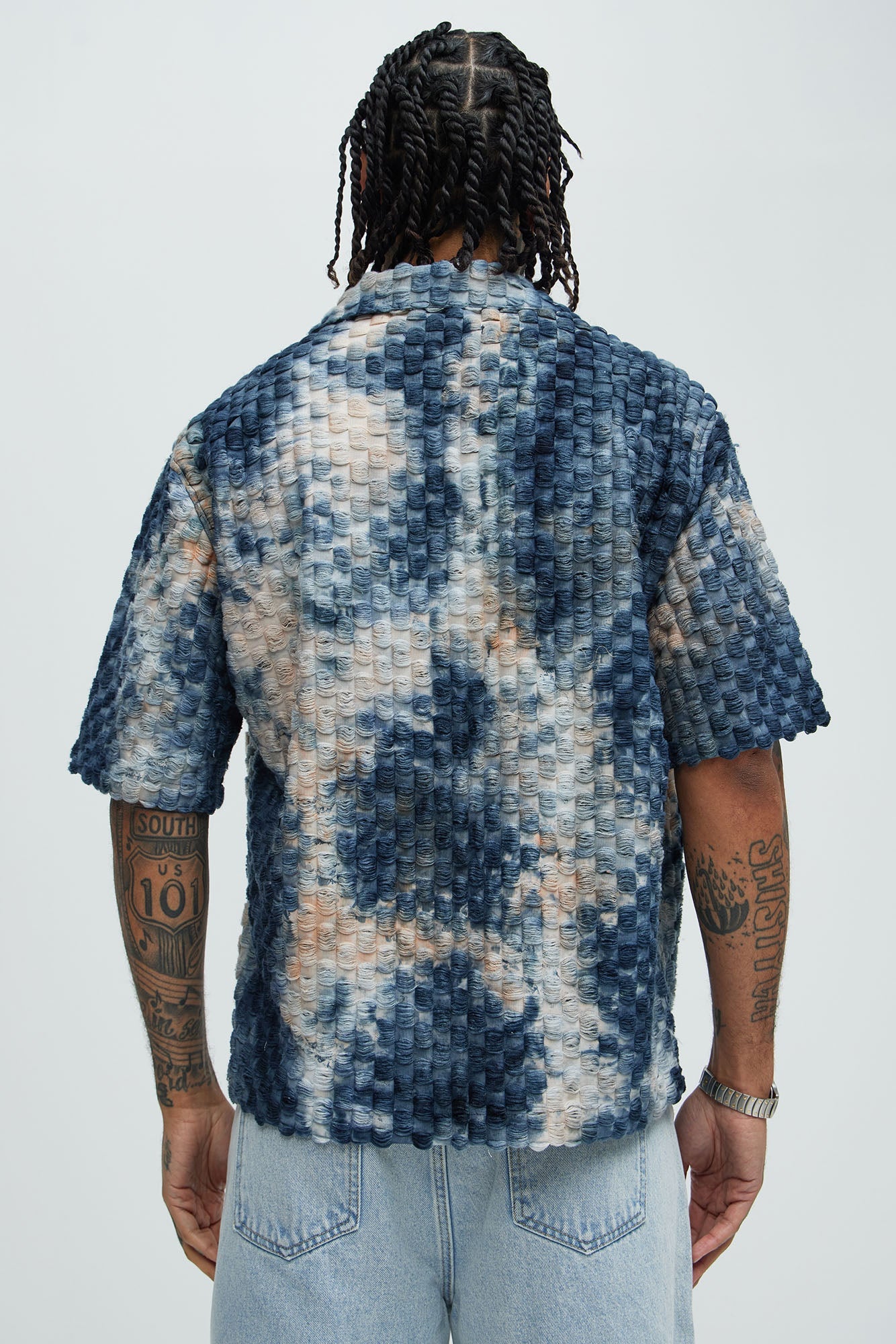 Crusin Textured Shirt - Blue/combo