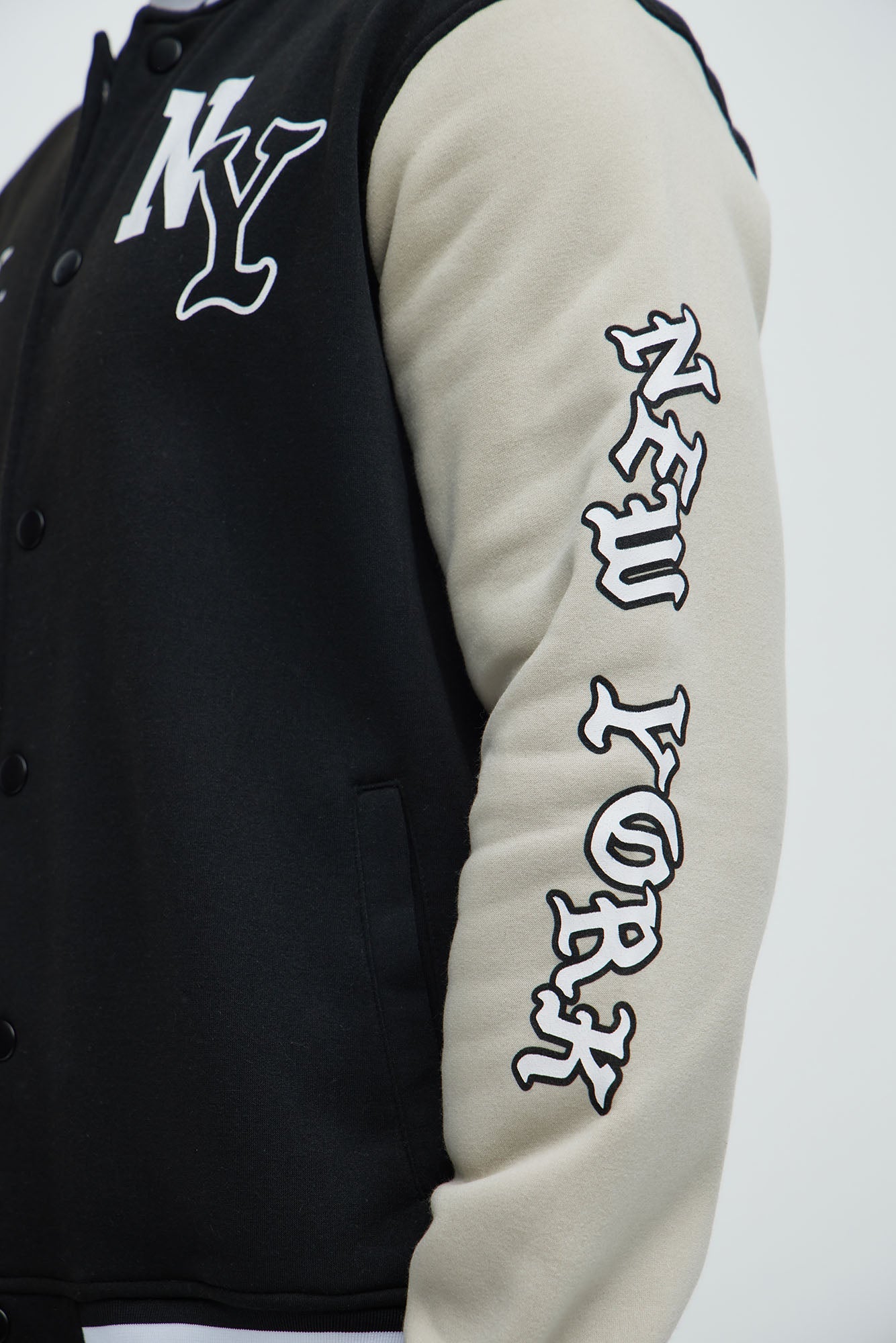 New York Circle Varsity Jacket - Black