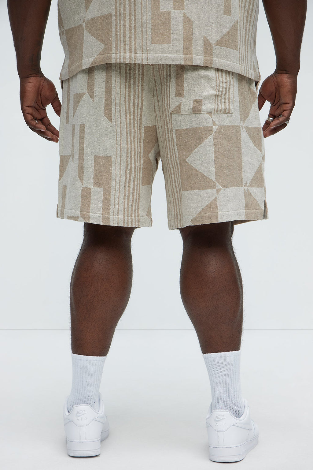 Abstract Relaxed Shorts - Cream/combo