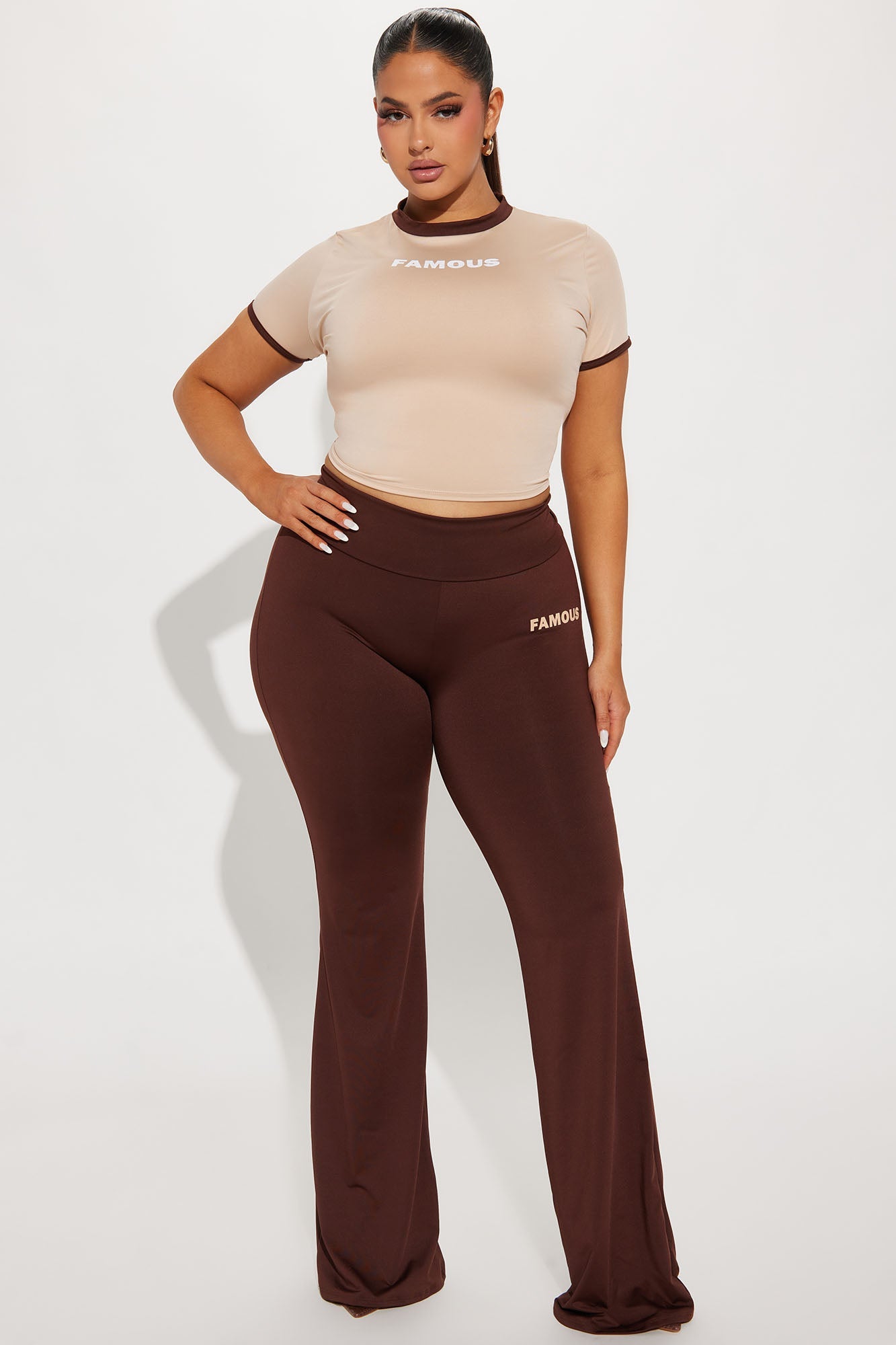 Almost Famous Pant Set - Chocolate/Combo