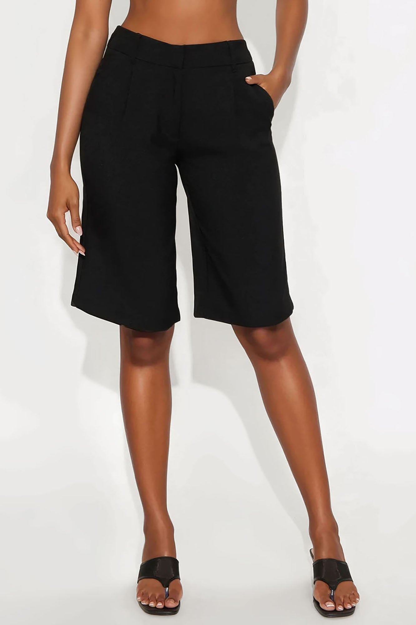 Georgina Trouser Bermuda Short - Black