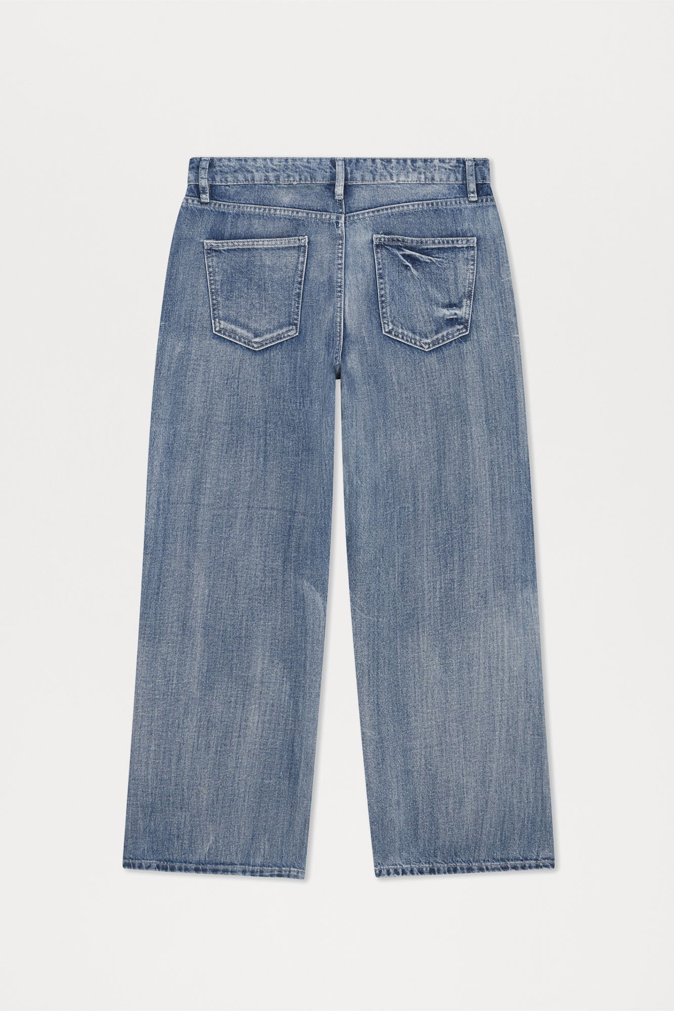 Seams Barbed Baggy Jeans - Light Wash
